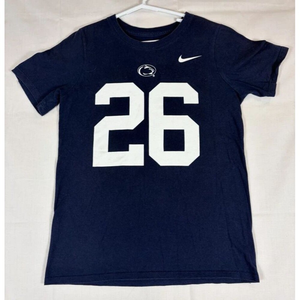 Nike Penn State Saquon Barkley #26 T-Shirt Athletic Fit Navy Blue Kids Youth Med